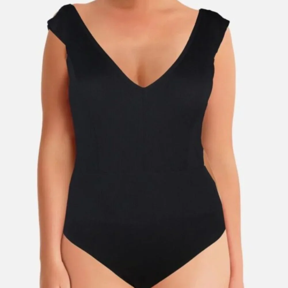 Jantzen Ribbed Tummy Control One-Piece Swimsuit Size 12 - Picture 1 of 14